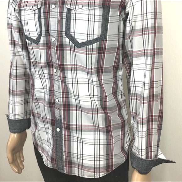 EXPRESS Men’s Shirt Western L/S 2 Pockets W/Lids - Picture 6 of 8